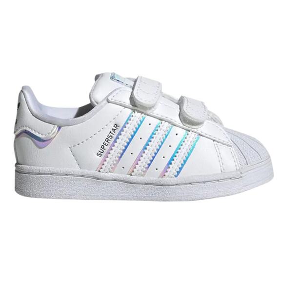 adidas Little Kids Superstar CF I Iridescent Tennis Shoes Size 8K